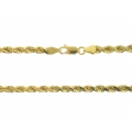 14Kt Yellow Gold 4mm Diamond Cut Rope